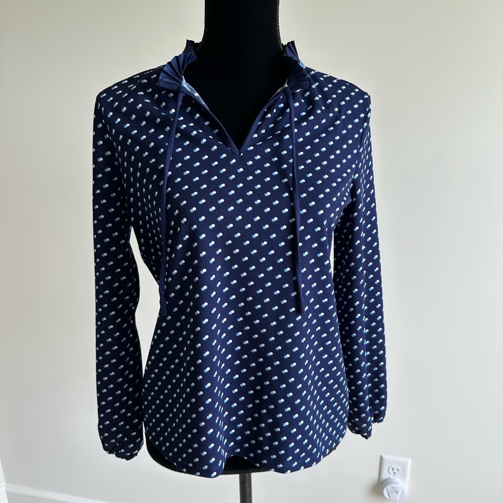Women’s Talbots Navy‎ Polka Dot Blouse